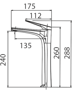 MONOMANDO LAVABO ALTO DELOS ORO CEPILLADO DELOS / PA 2