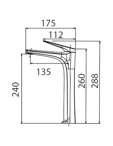 MONOMANDO LAVABO ALTO DELOS ORO CEPILLADO DELOS / PA