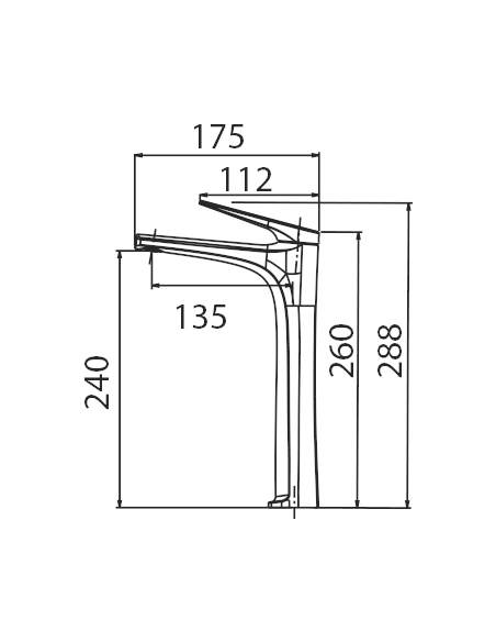MONOMANDO LAVABO ALTO DELOS ORO CEPILLADO DELOS / PA