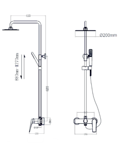 CONJUNTO DUCHA MONOMANDO DELOS ORO CEPILLADO DELOS / PA 2