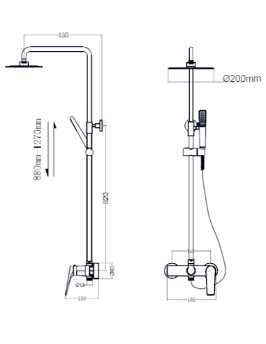CONJUNTO DUCHA MONOMANDO DELOS ORO CEPILLADO DELOS / PA
