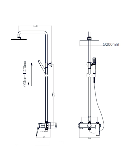 CONJUNTO DUCHA MONOMANDO DELOS ORO CEPILLADO DELOS / PA