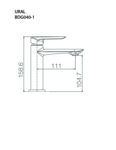 MONOMANDO LAVABO URAL NIQUEL CEPILLADO