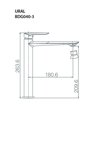 GRIFO MONOMANDO LAVABO ALTO URAL
