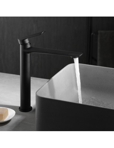 MONOMANDO LAVABO ALTO URAL NEGRO MATE