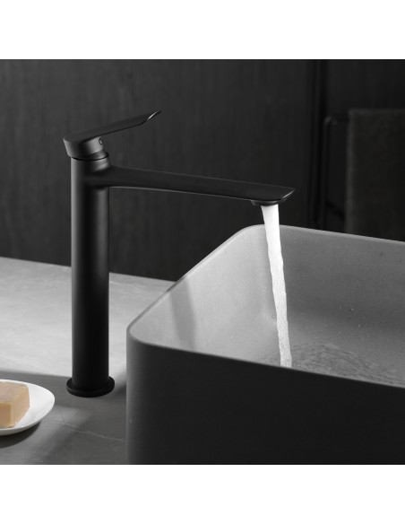 MONOMANDO LAVABO ALTO URAL NEGRO MATE