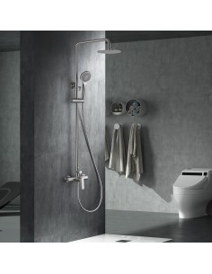 CONJUNTO DUCHA MONOMANDO URAL NIQUEL CEPILLADO 2