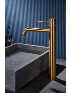 MONOMANDO LAVABO ALTO MONZA ORO CEPILLADO 2