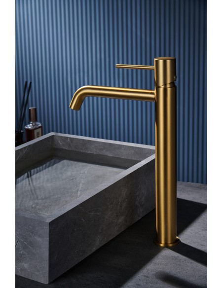 MONOMANDO LAVABO ALTO MONZA ORO CEPILLADO