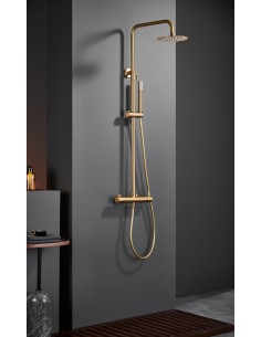 COLUMNA DUCHA MONOMANDO MONZA ORO CEPILLADO 2