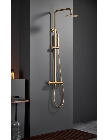 COLUMNA DUCHA MONOMANDO MONZA ORO CEPILLADO