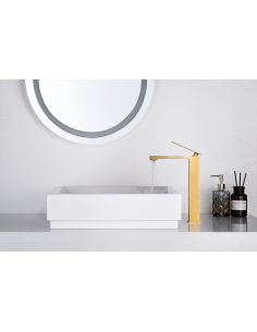 MONOMANDO LAVABO ALTO PISA ORO CEPILLADO PISA / CAT 2