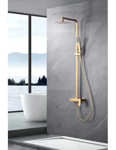 CONJUNTO DUCHA MONOMANDO PISA ORO CEPILLADO