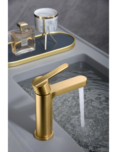 MONOMANDO LAVABO ROMA ORO CEPILLADO 2