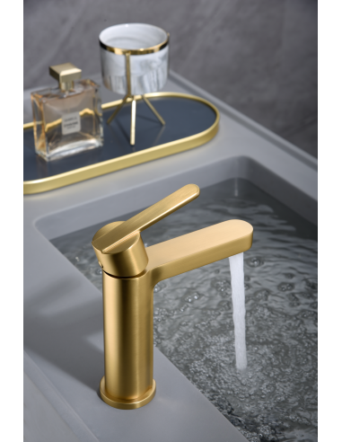 MONOMANDO LAVABO ROMA ORO CEPILLADO