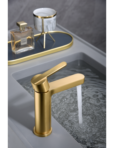 MONOMANDO LAVABO ROMA ORO CEPILLADO