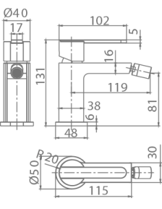 MONOMANDO BIDE ROMA ORO CEPILLADO 2