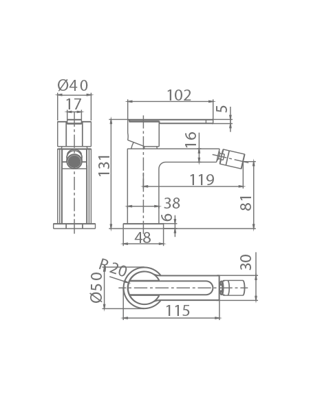 MONOMANDO BIDE ROMA ORO CEPILLADO