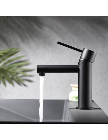 MONOMANDO LAVABO MILOS STICK NEGRO MATE