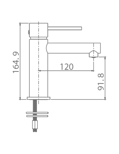 MONOMANDO LAVABO MILOS STICK NEGRO MATE