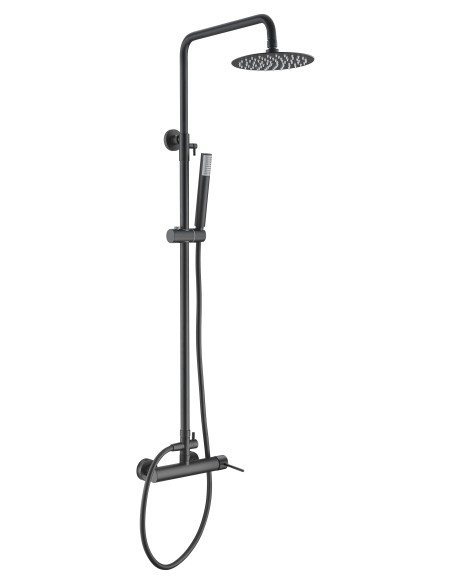 CONJUNTO DUCHA MONOMANDO MILOS STICK NEGRO MATE