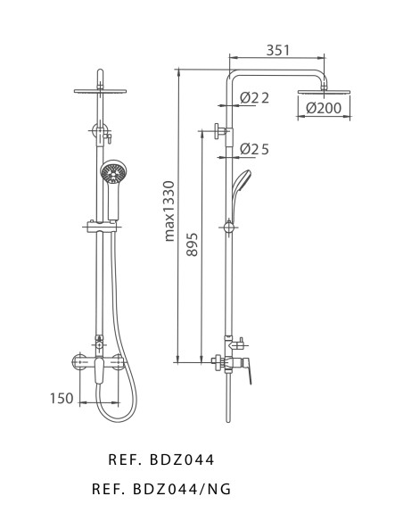 CONJUNTO DUCHA MONOMANDO BELGICA CROMADO