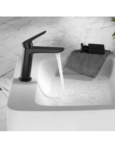 MONOMANDO LAVABO BELGICA NEGRO MATE