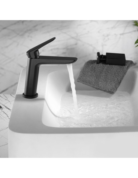 MONOMANDO LAVABO BELGICA NEGRO MATE