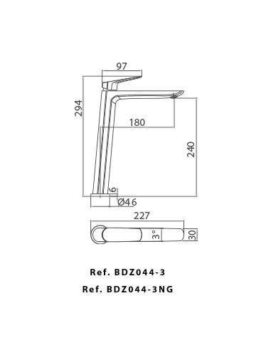GRIFO MONOMANDO LAVABO ALTO BELGICA