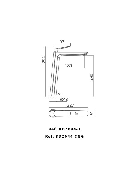 GRIFO MONOMANDO LAVABO ALTO BELGICA