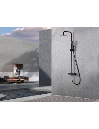 CONJUNTO DUCHA TERMOSTATICO ART NEGRO MATE