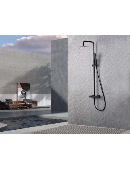 CONJUNTO DUCHA TERMOSTATICO ART NEGRO MATE