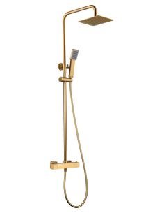 CONJUNTO DUCHA TERMOSTATICO ART ORO CEPILLADO