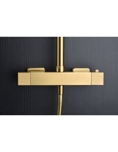 CONJUNTO DUCHA TERMOSTATICO ART ORO CEPILLADO