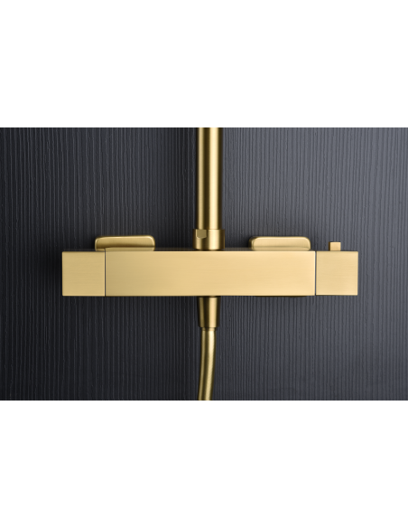 CONJUNTO DUCHA TERMOSTATICO ART ORO CEPILLADO